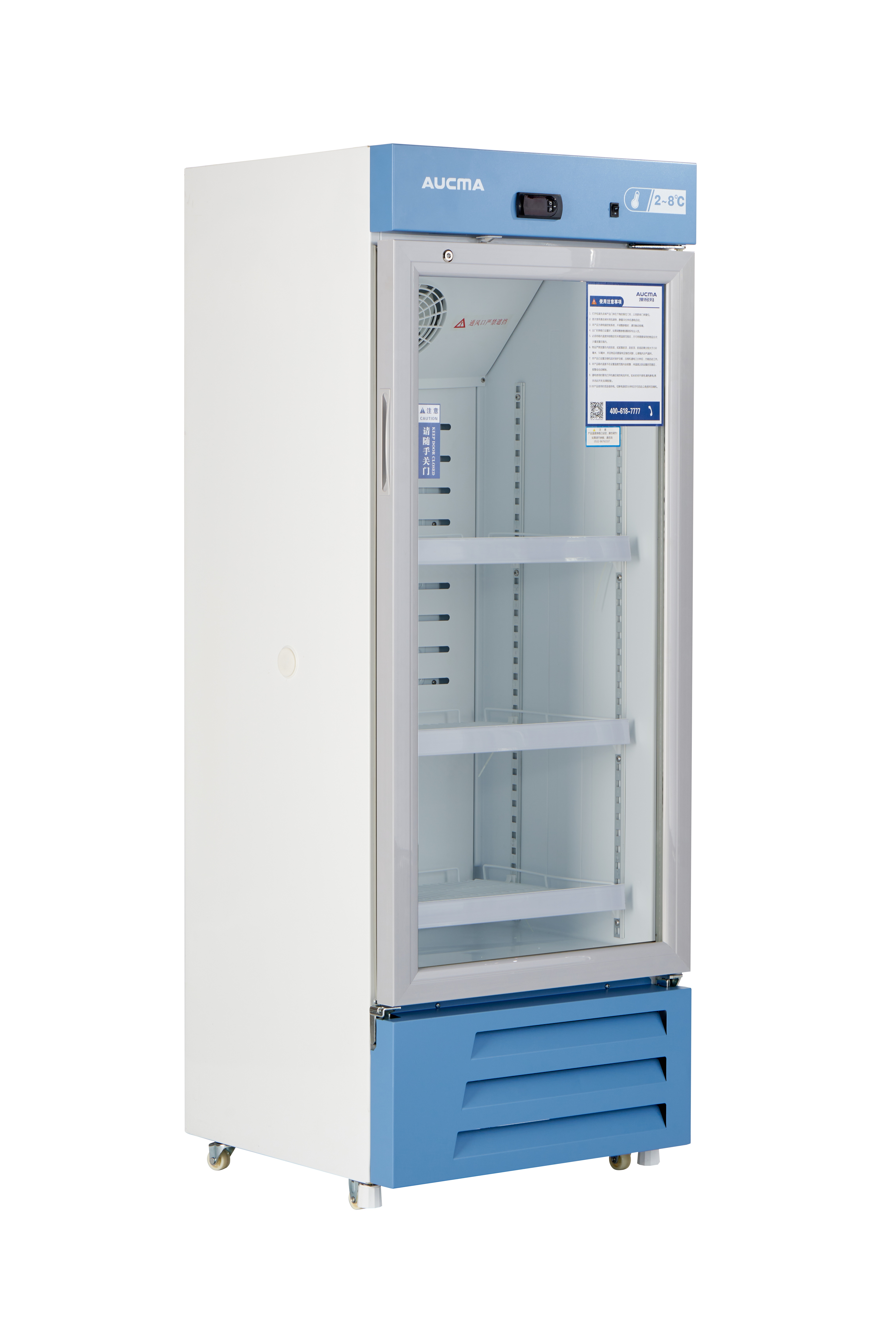 Frigorifero per farmacia cinese con porta in vetro YC-200 2-8 ℃ 100L