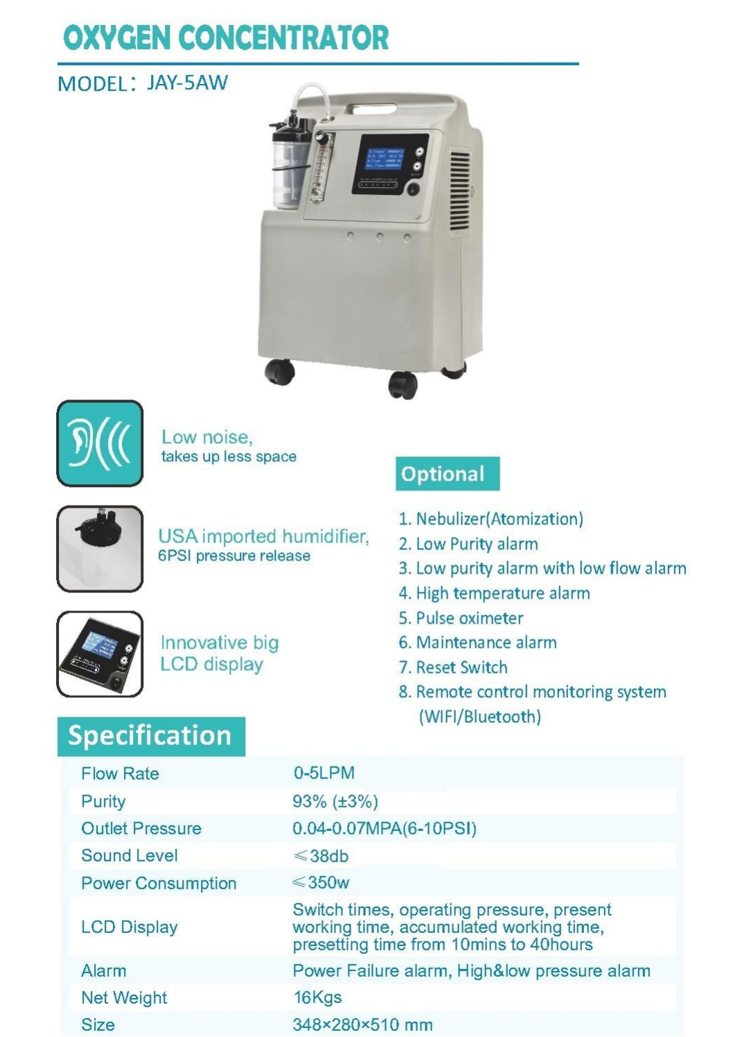 Dispositivo concentratore di ossigeno 5 l_aucma jay-5aw